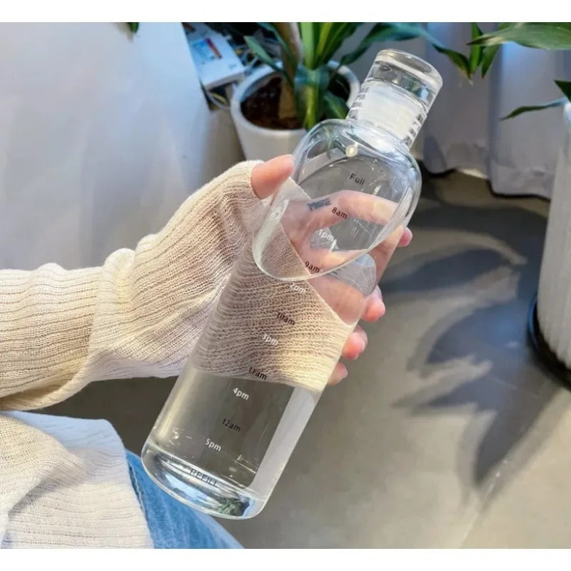 Transparent Scale Water Bottle Creative Large Capacity