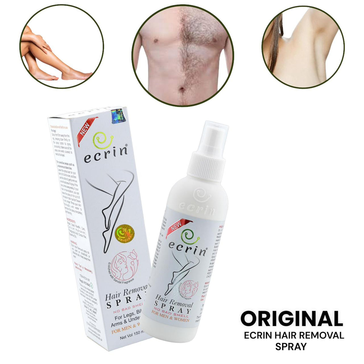 Ecrin Hair Removal Spray For Men & Women - 150ml