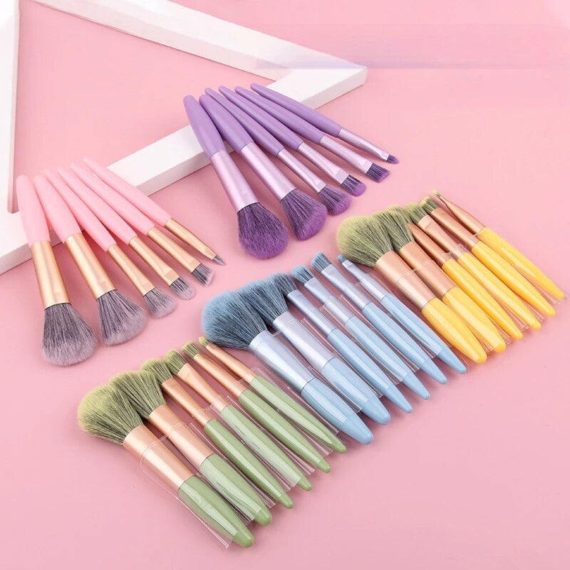 8pcs Mini Travel Unicorn Makeup Brush Set