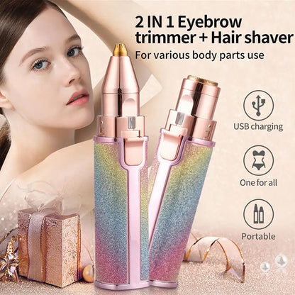 2 in 1 Eyebrow + Hair Remover Trimmer