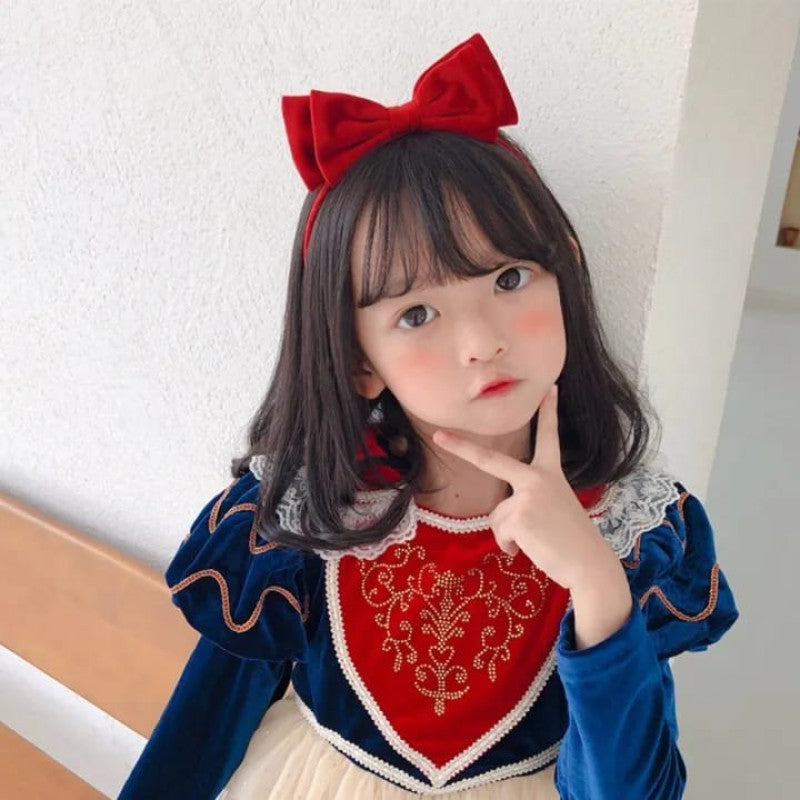 Kids Girls Bow Hairband With 2 Pes Bow Clip