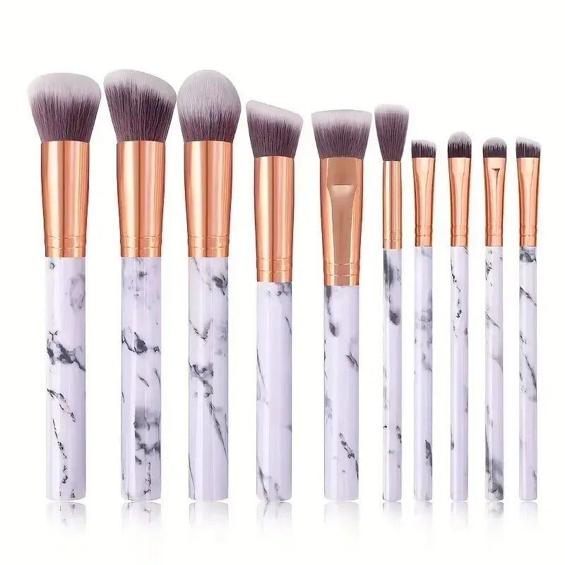 10 PCS Marble Makeup Brush Set