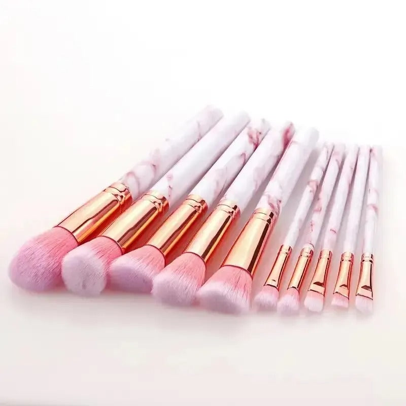10 PCS Marble Makeup Brush Set