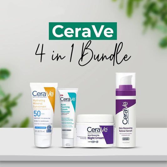 CeraVe 4-in-1 Skincare Kit | Cleanser, Serum, Sunblock & Night Cream