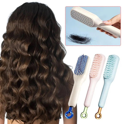 Self Cleaning Hair Brush Massage Anti-static Hair Smoothing Brush