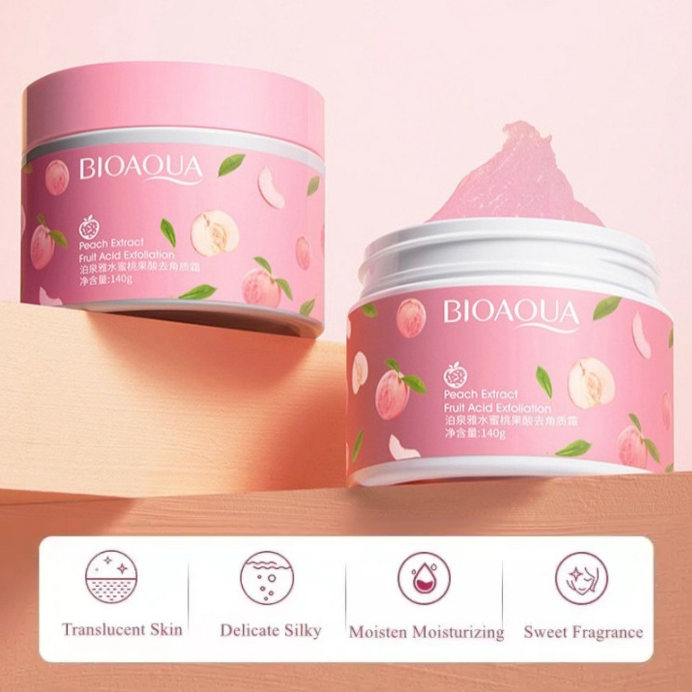 Bioaqua - Peach Extract Exfoliating Face Gel - 140g