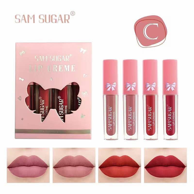 Sam Sugar - 4pcs Creamy Velvet Matte Lip Gloss