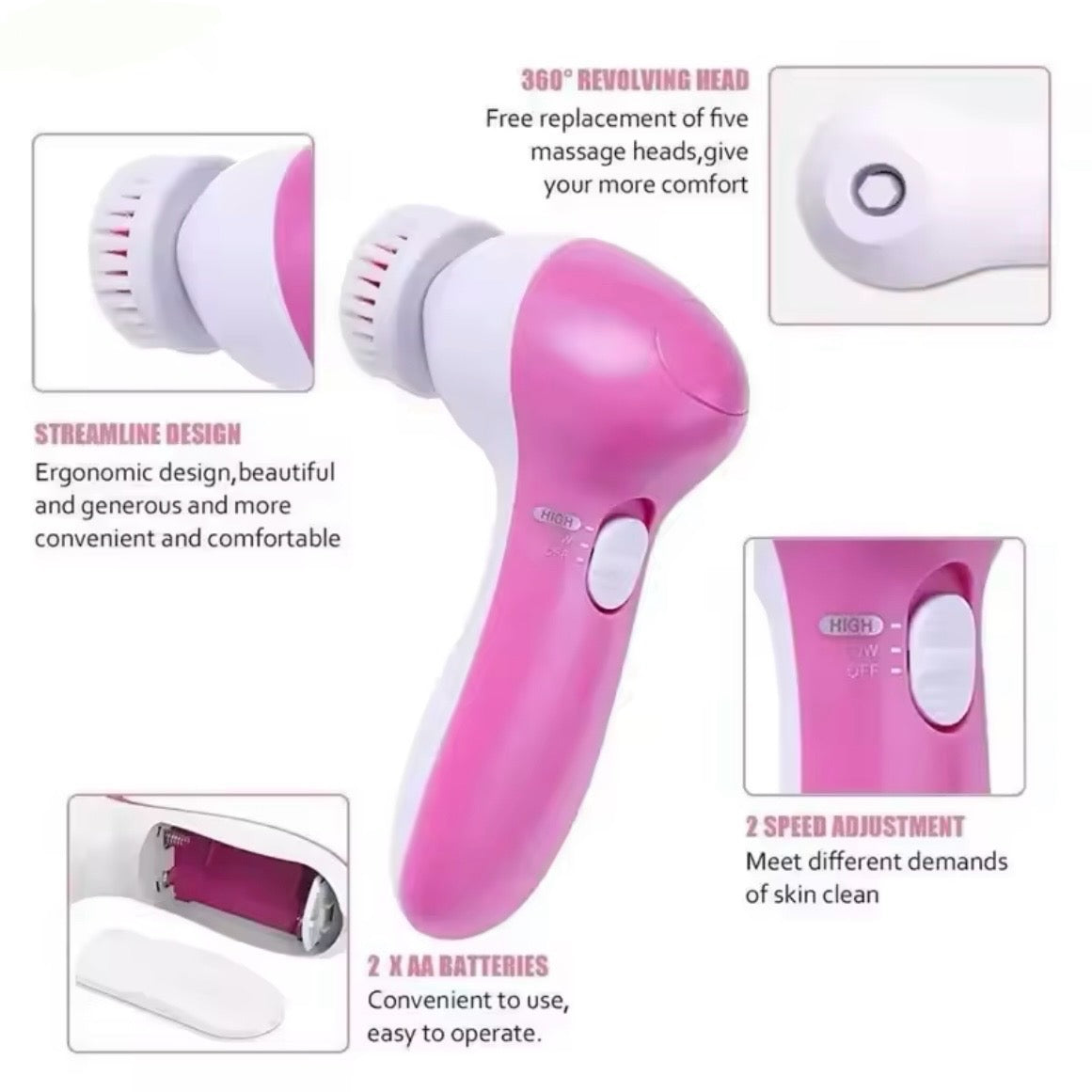 5 in 1 Facial Cleansing Massager Kit