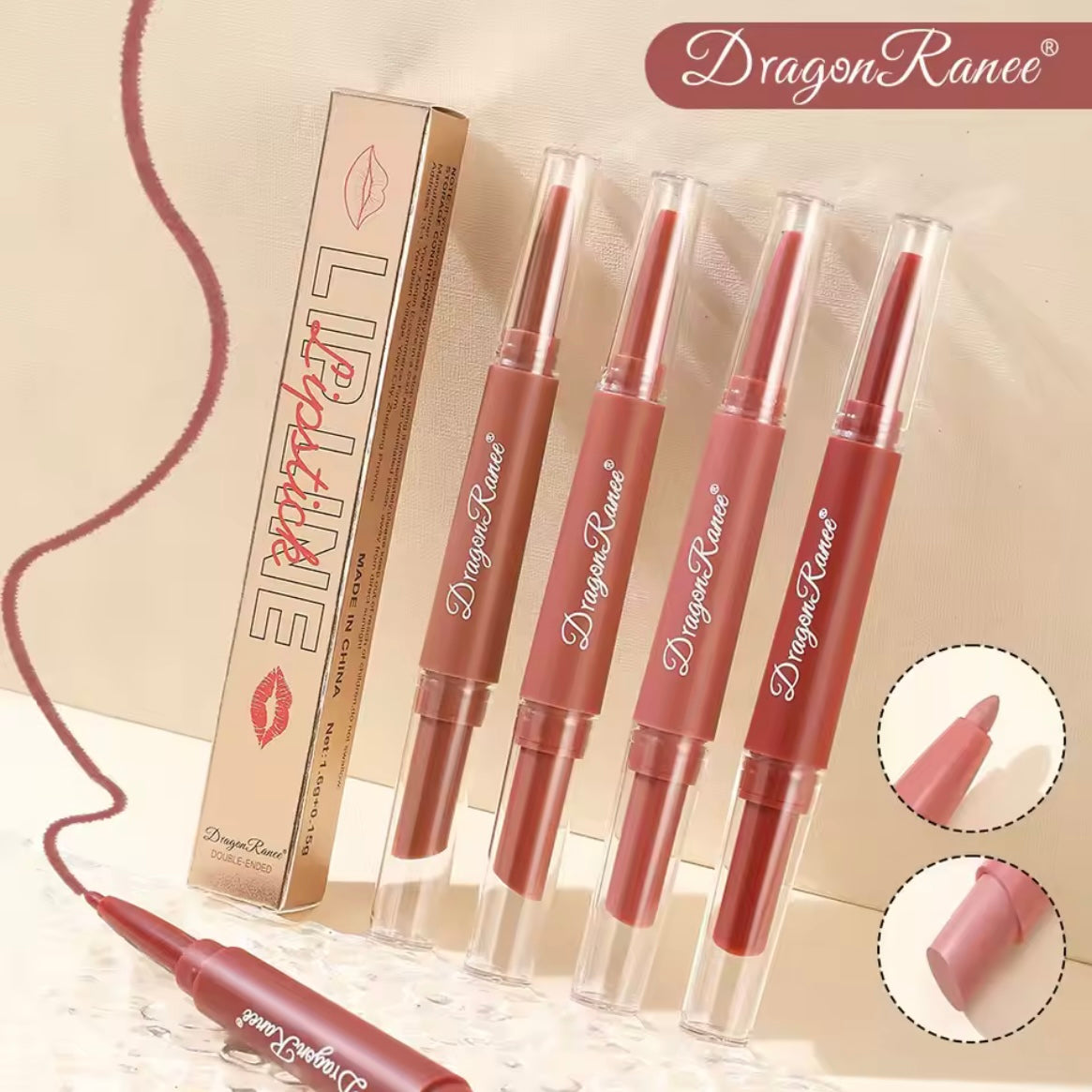 Dragon Ranee - 2 in 1 Matte Velvet Lipstick & Liner Set of 6