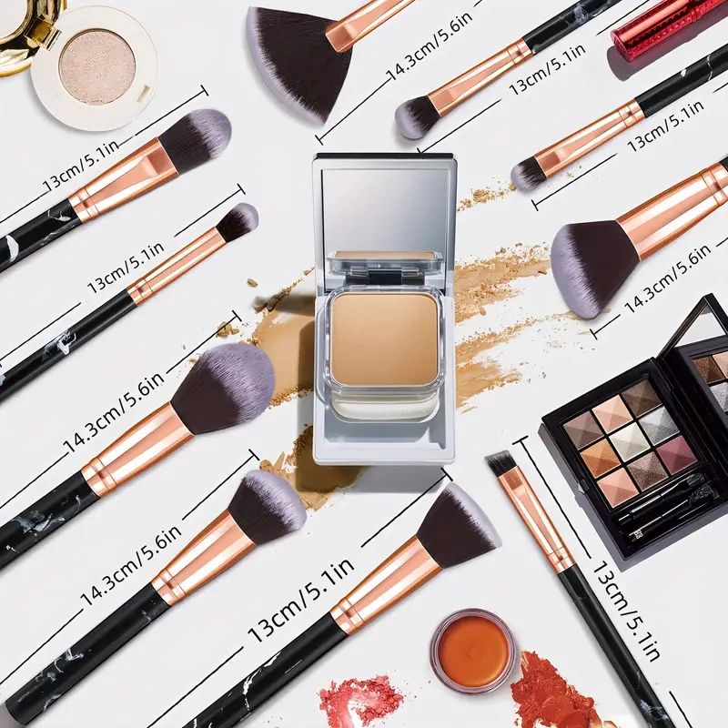 10 PCS Marble Makeup Brush Set