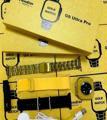 Gold Edition G9 Ultra Pro Series 8 Smart Watch With 3 Extra Straps